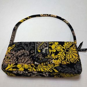 Vera Bradley Yellow Black and White Knot Just A Clutch Handbag